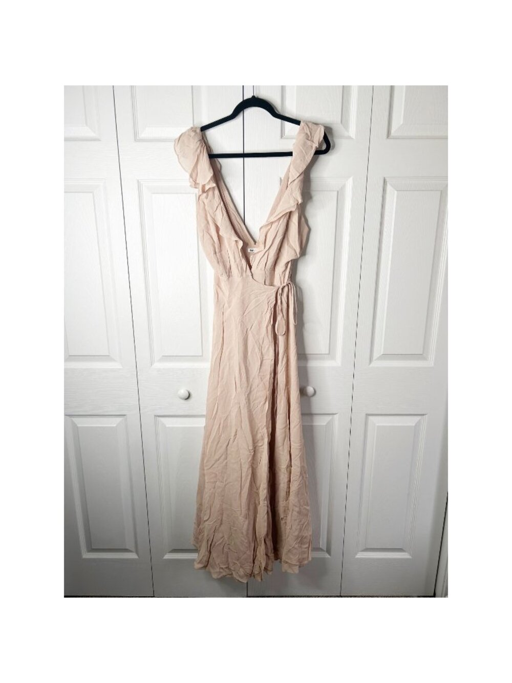 Reformation Champagne Light Pink Peppermint Wrap Dress Women's Size Medium M